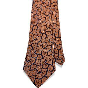 Nautica Silk Tie Paisley Orange Blue Vintage 90's